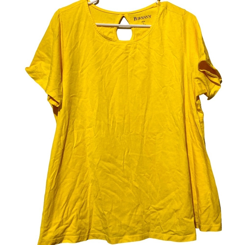 Roman’s Plus Size 18/20 Yellow Casual Top Key Hole Back‎
